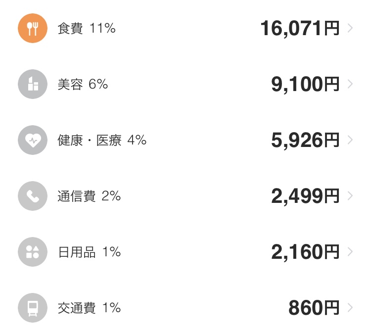 ひとり暮らし　支出13万円の家計簿