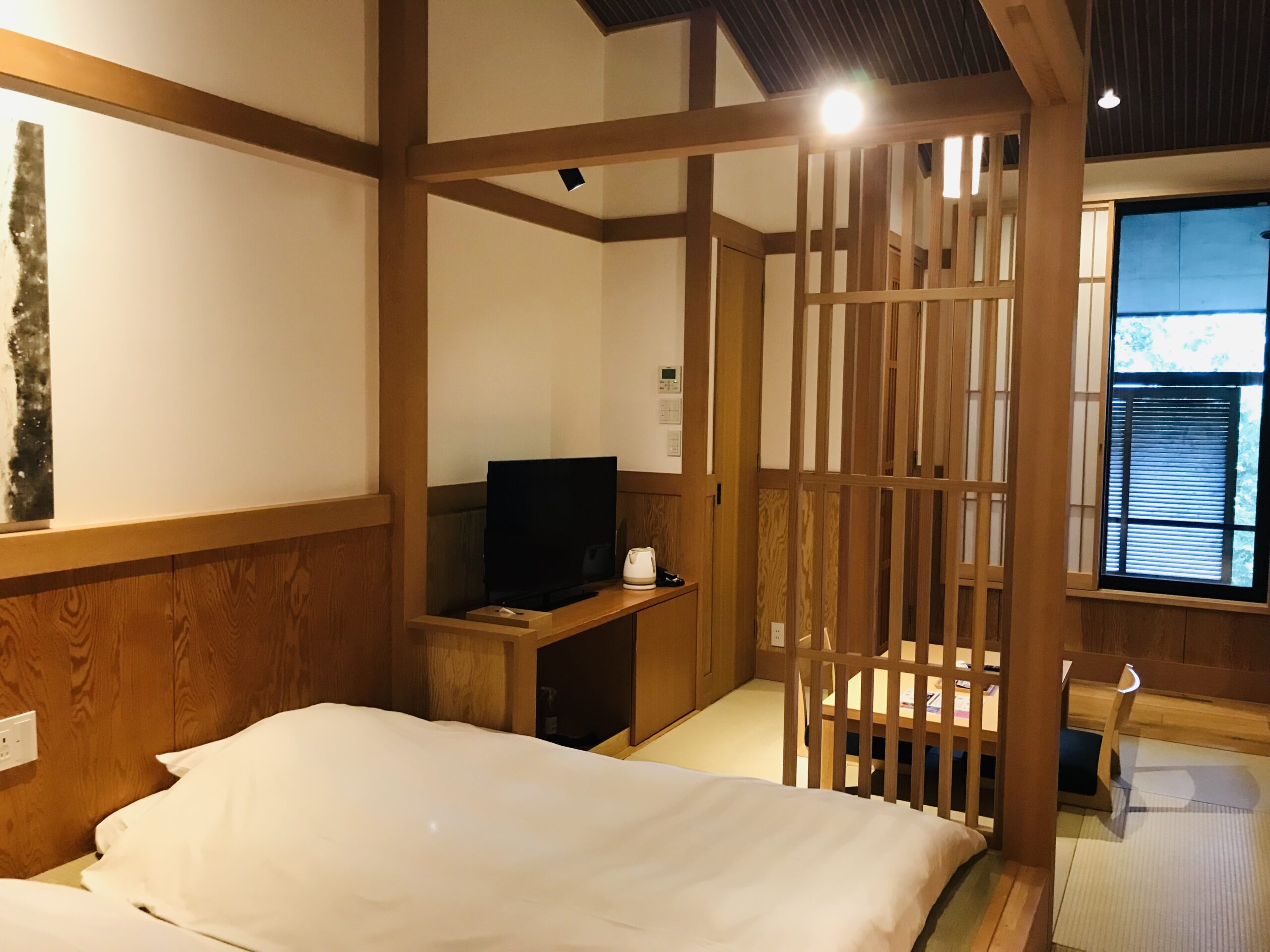 ススキの原 一の湯 露天風呂付き客室の中